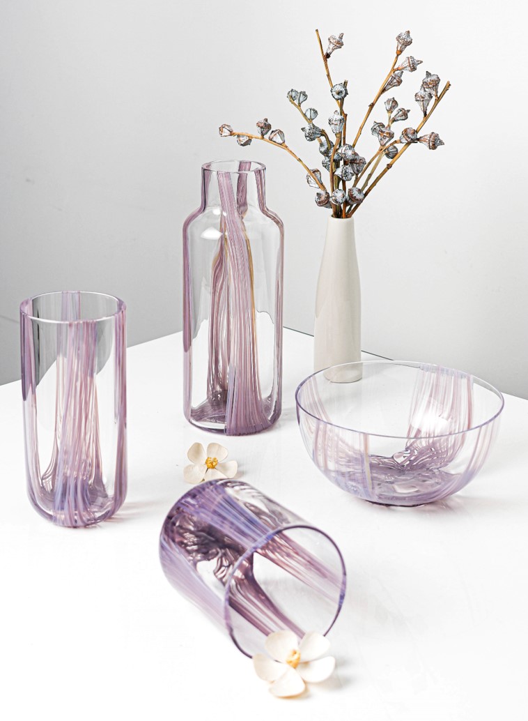 Glass purple vase